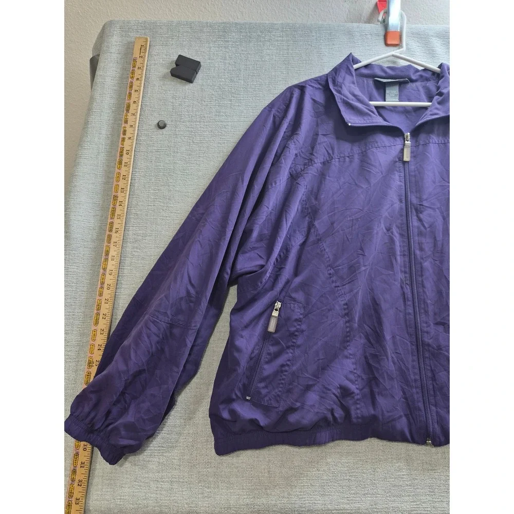 Koret Windbreaker Jacket Womens 22W Purple Cotton Full Zip Winter Wear Outdoor